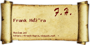 Frank Héra névjegykártya